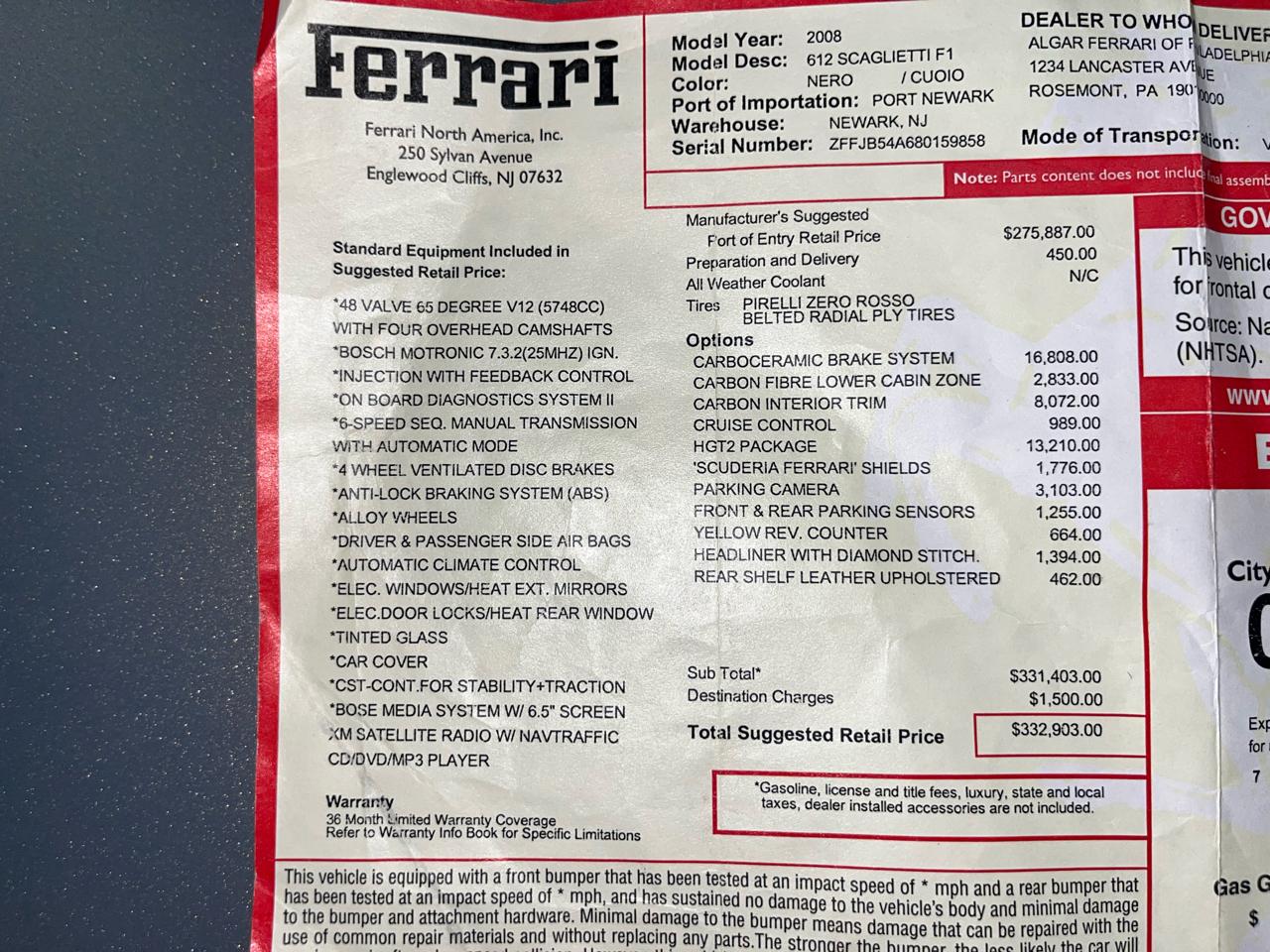 Ferrari 612 Scaglietti Base 2008