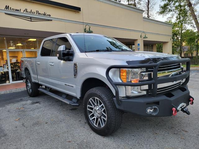 Silver 2017 Ford F-250 Super Duty King Ranch Crew Cab LB 4WD Pickup Truck Four-Wheel Drive Automatic
