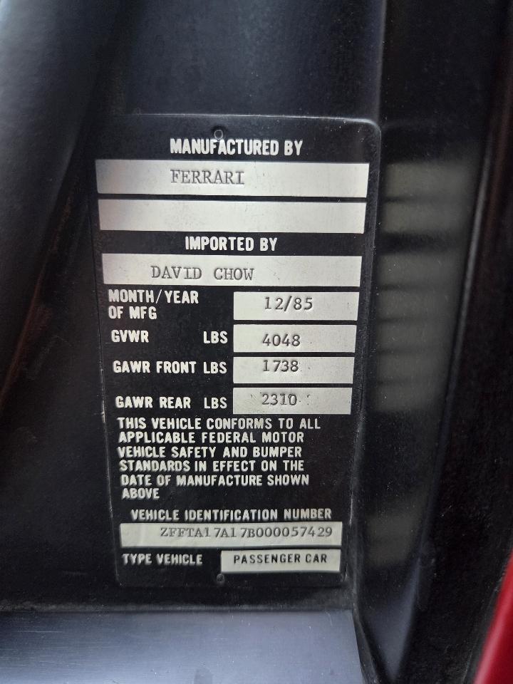 Ferrari Testarossa Base 1985