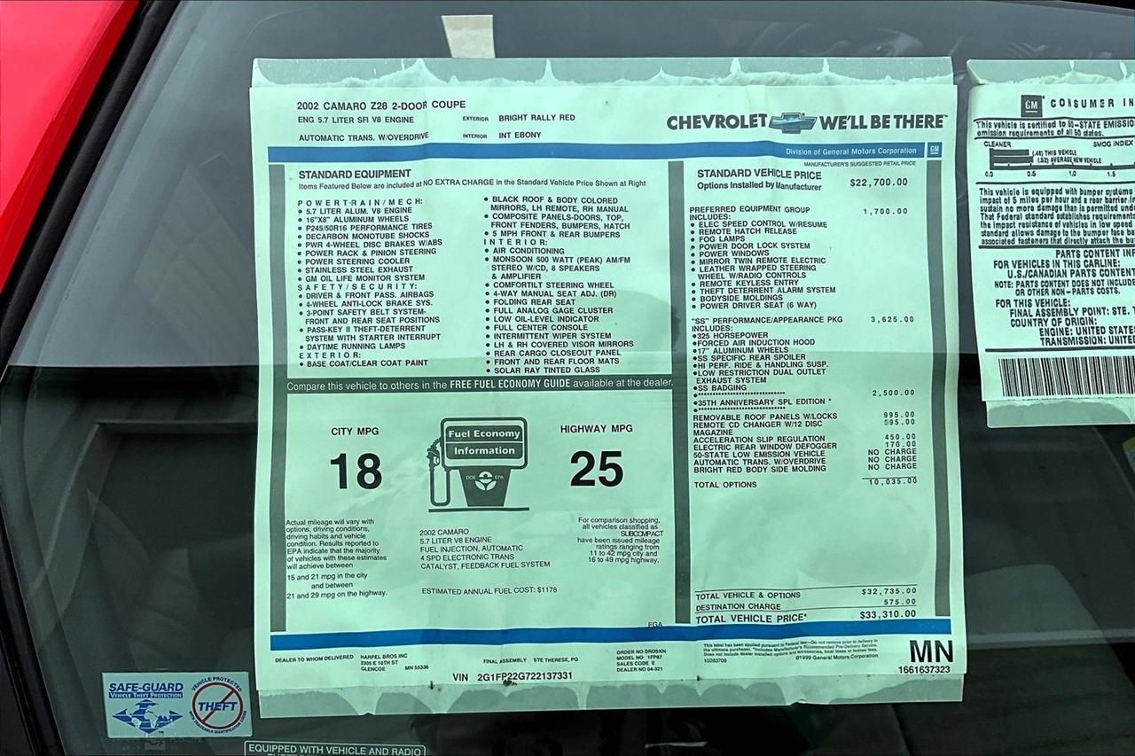 Chevrolet Camaro  2002