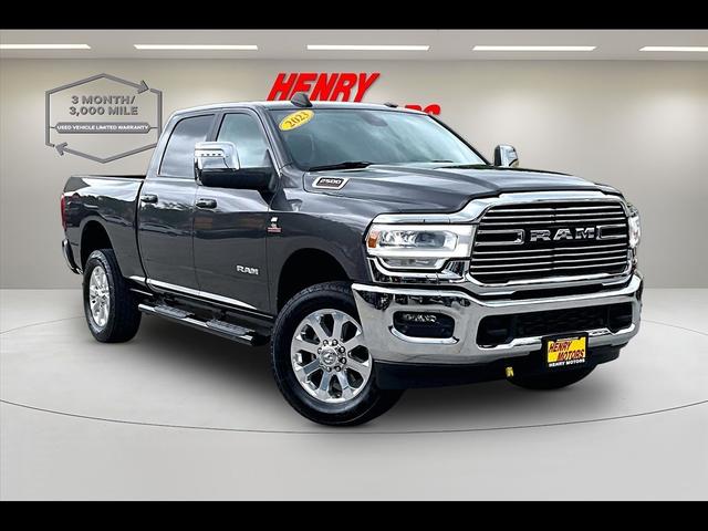 Gray 2023 RAM 2500 Laramie Crew Cab 4WD Pickup Truck Four-Wheel Drive Automatic