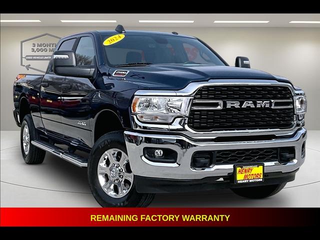 Blue 2024 RAM 2500 Big Horn Crew Cab 4WD Pickup Truck Four-Wheel Drive Automatic