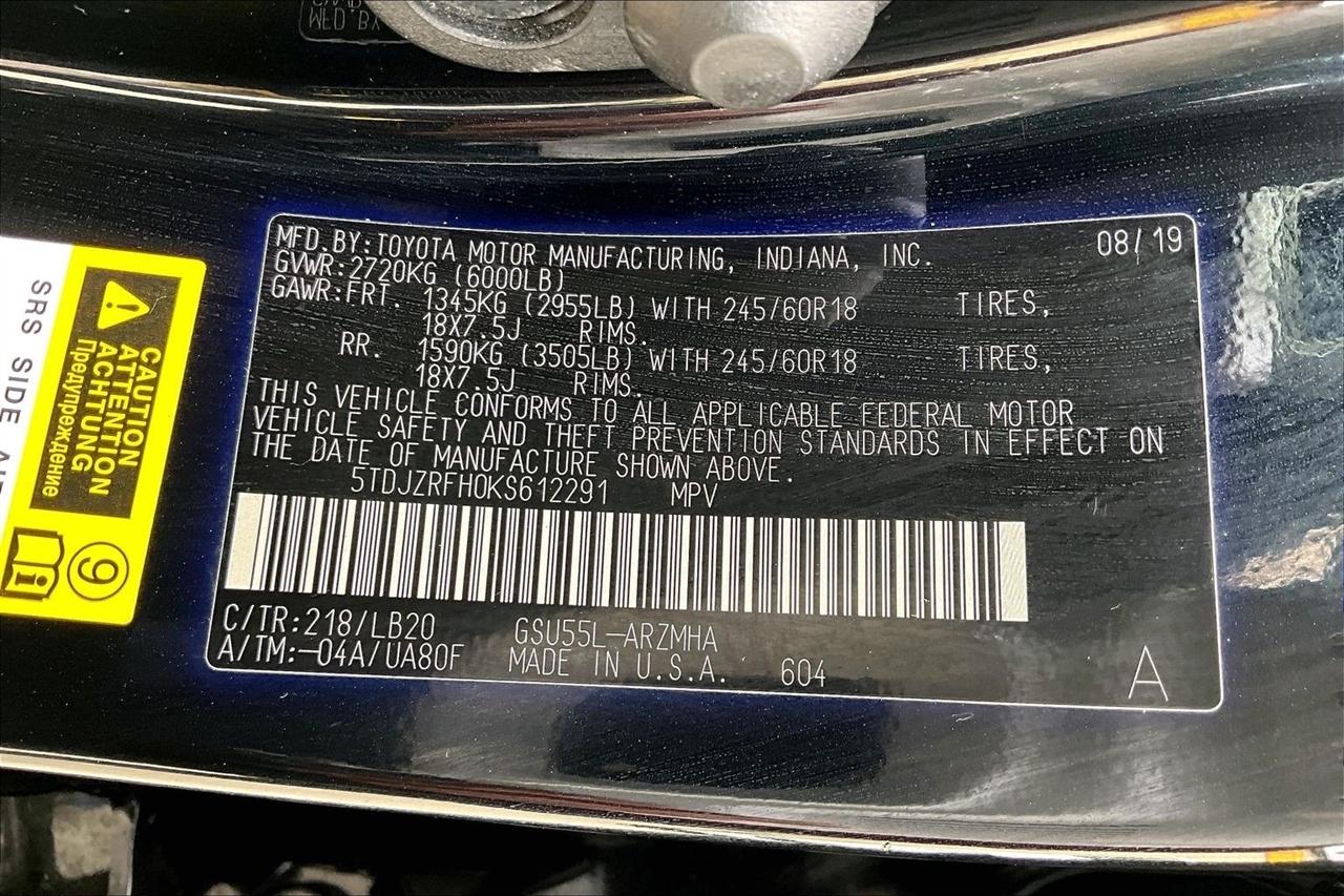 Toyota Highlander XLE AWD V6 2019