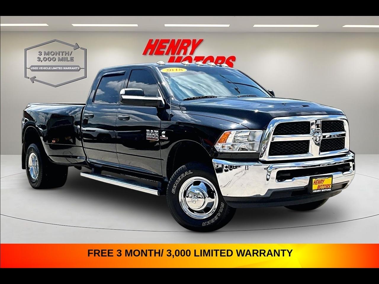 2018 RAM 3500 Tradesman 4x4 Crew Cab 8' Box