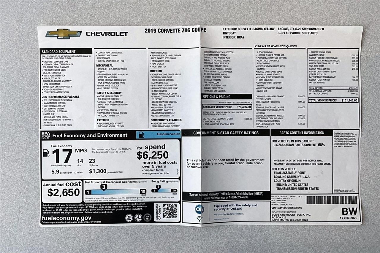 Chevrolet Corvette  2019