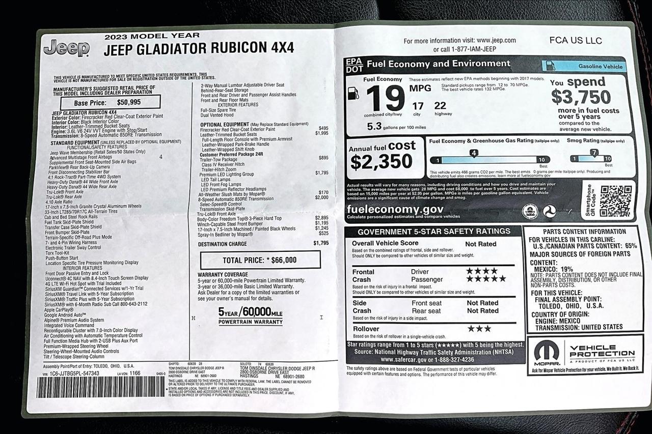 Jeep Gladiator Rubicon 4x4 2023