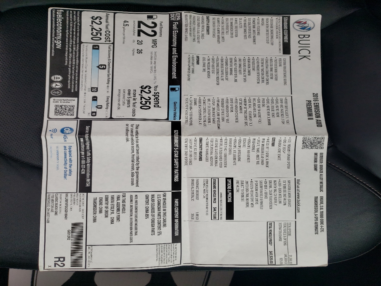 Buick Envision AWD 4dr Premium II 2016