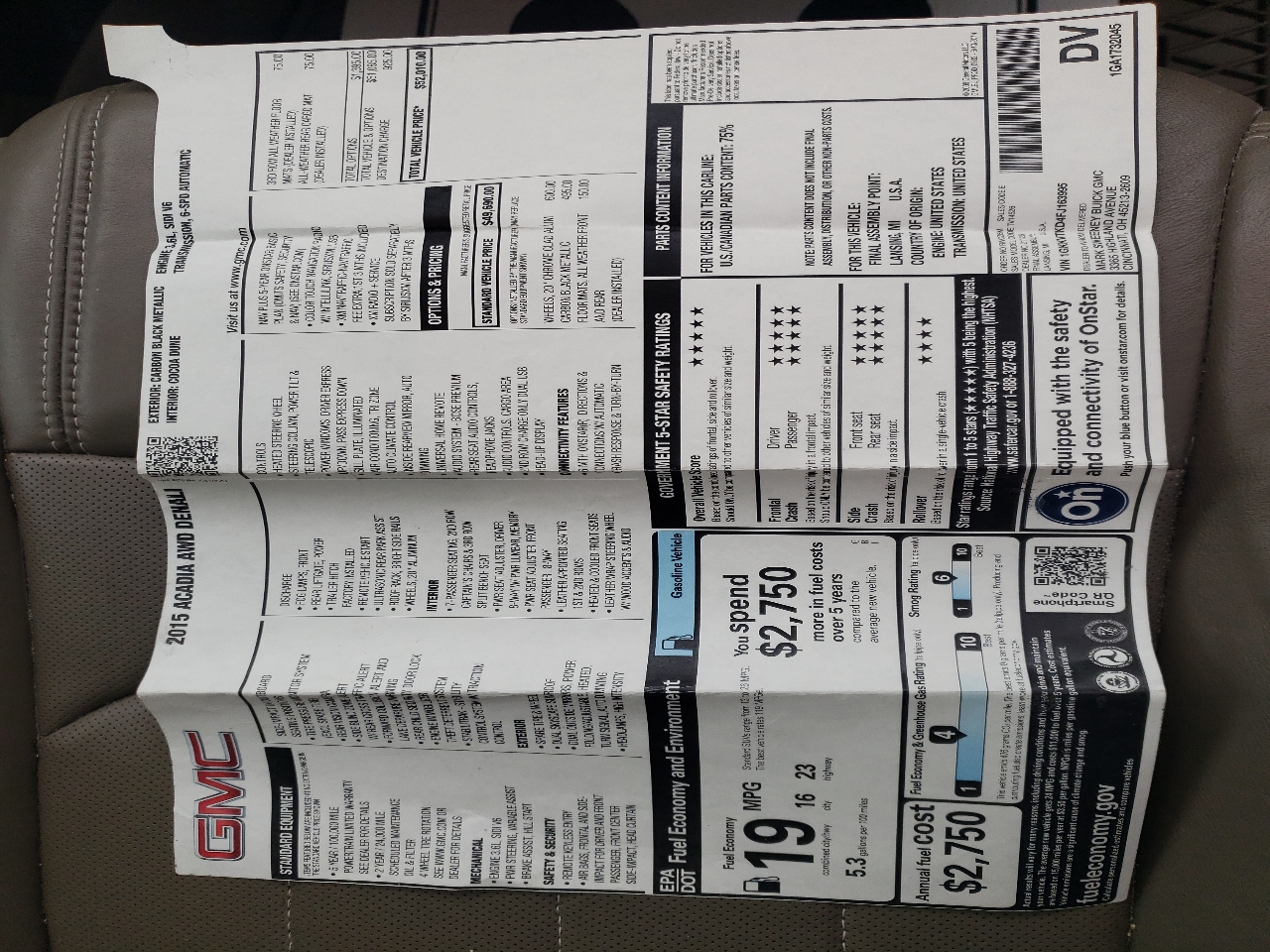 GMC Acadia AWD 4dr Denali 2015