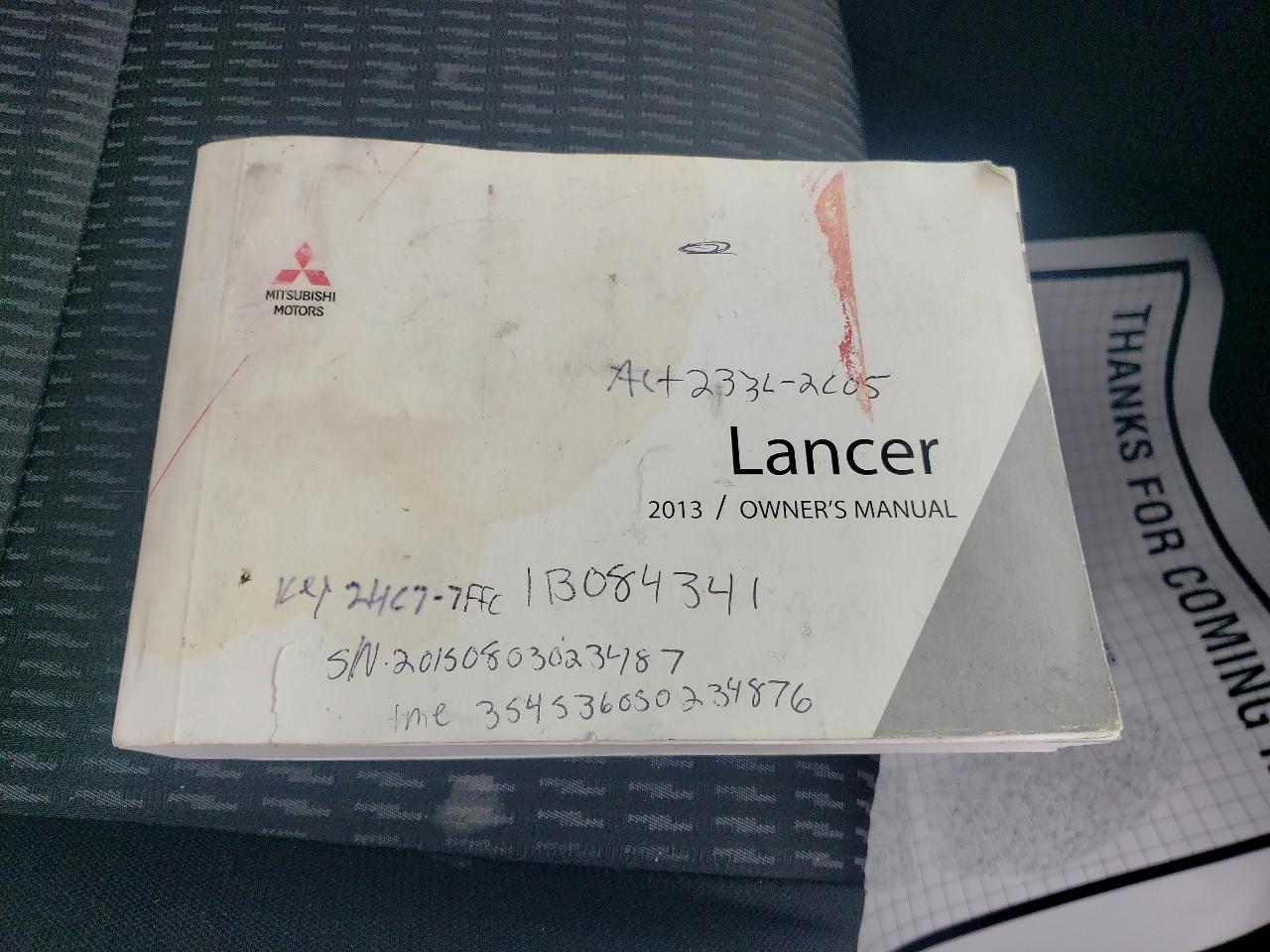 Mitsubishi Lancer 4dr Sdn CVT ES FWD 2013