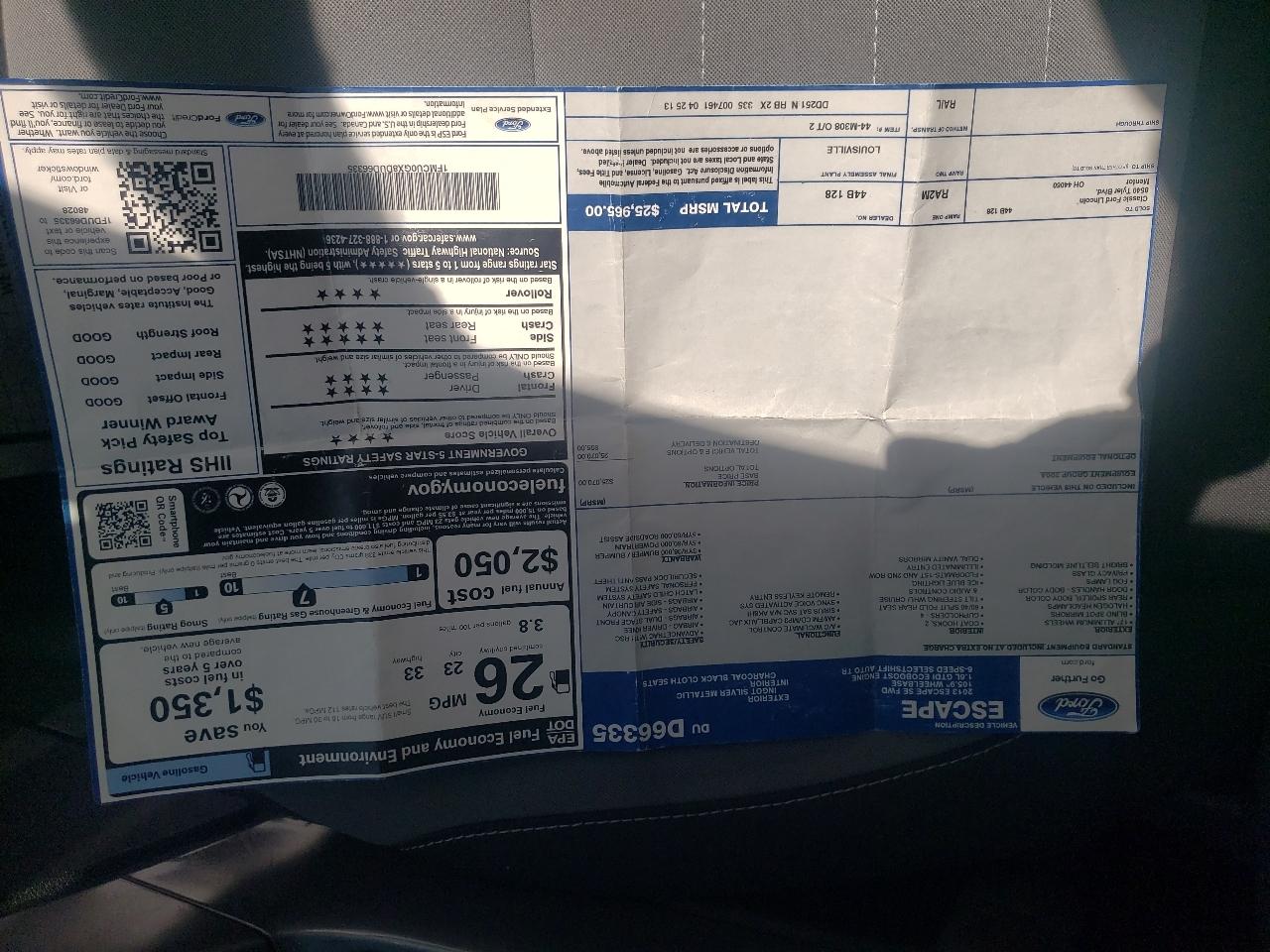 Ford Escape FWD 4dr SE 2013