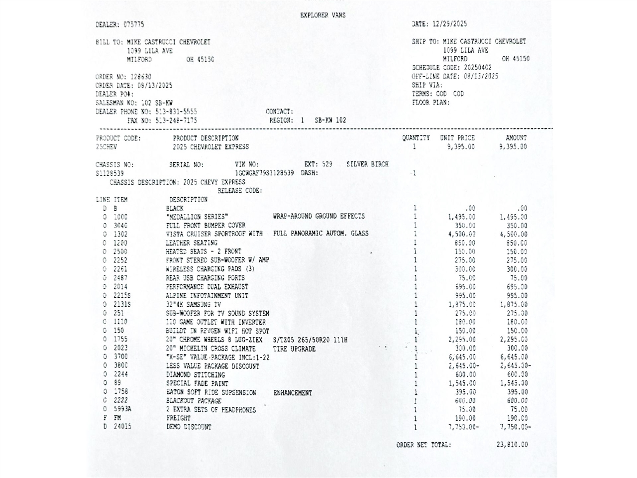 Chevrolet Express Cargo Van  2025