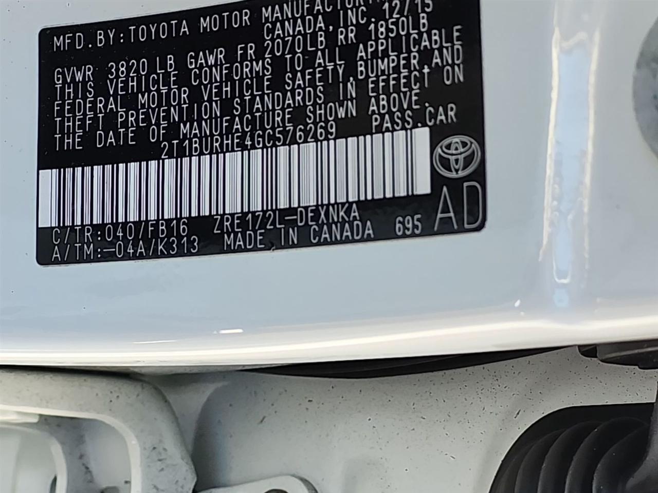 Toyota Corolla  2016