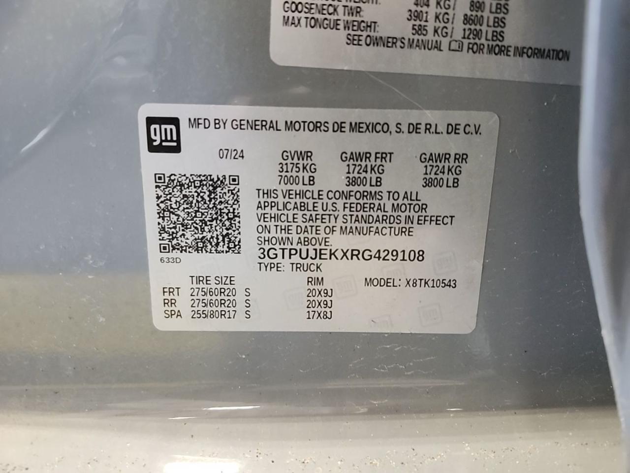 GMC Sierra 1500 4WD Crew Cab 147" Elevation w/3VL 2024