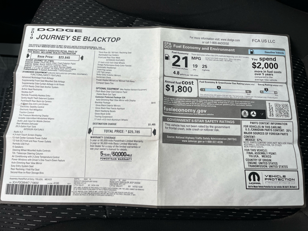 Dodge Journey SE 2019