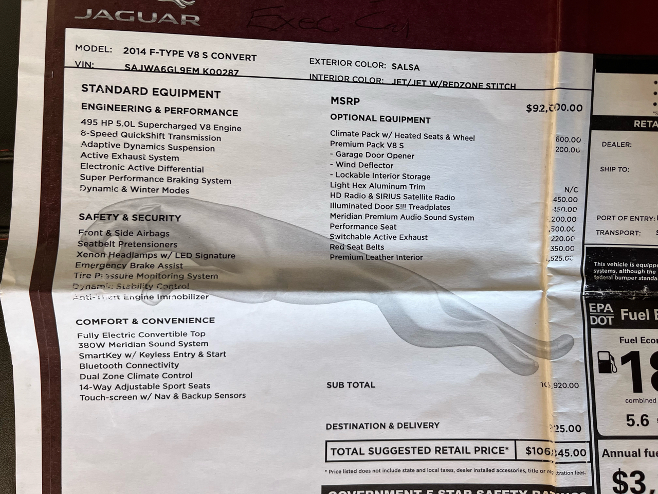 Jaguar F-Type V8 S 2014