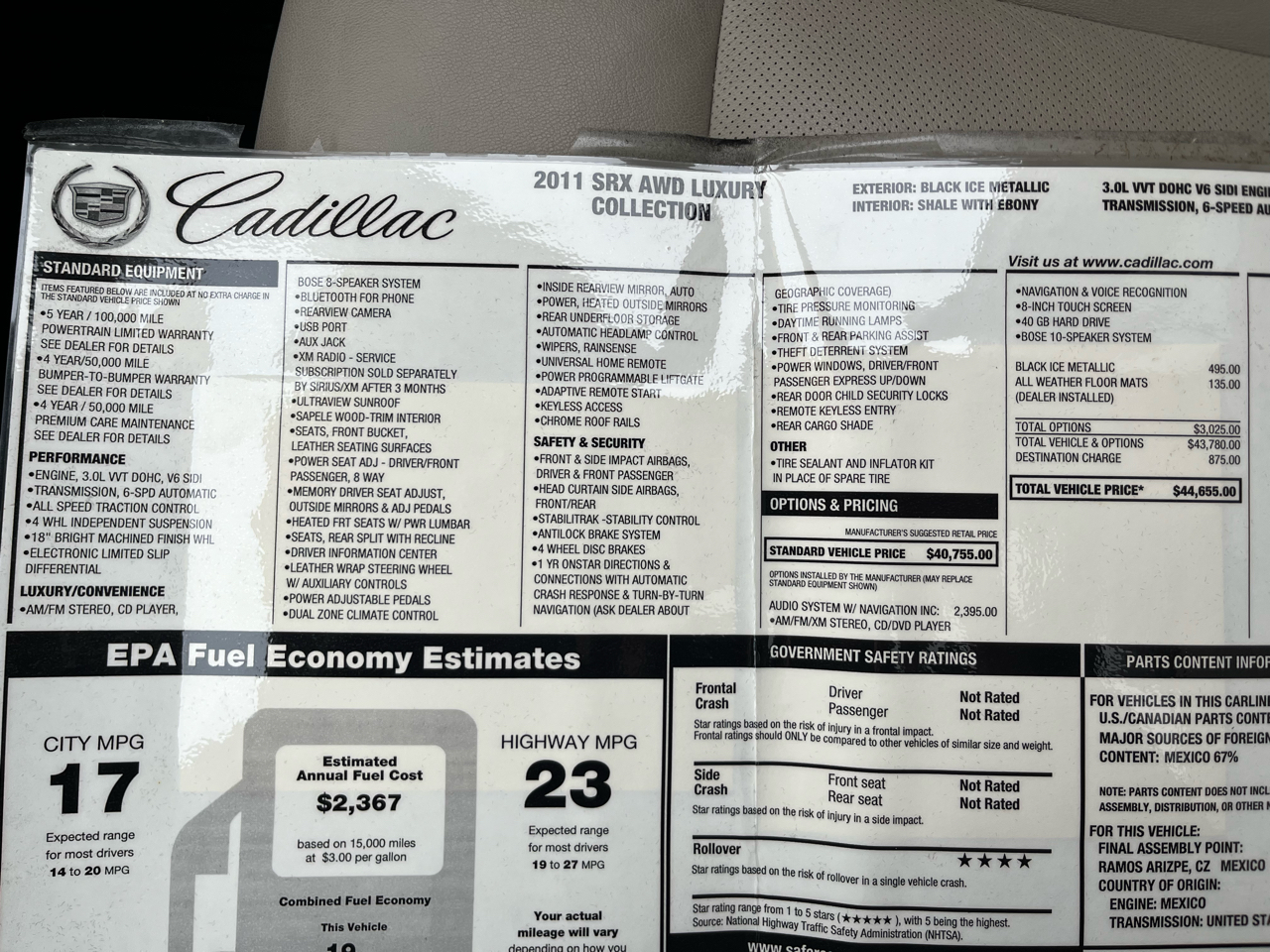 Cadillac SRX Luxury Collection AWD 2011