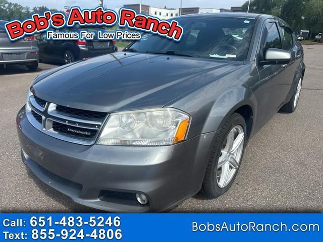 Gray 2012 Dodge Avenger SXT Plus FWD Sedan Front-Wheel Drive Automatic