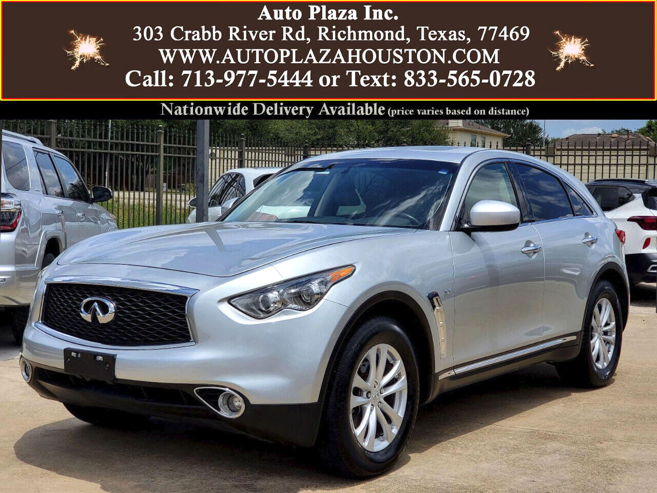 Preowned 2017 INFINITI QX70 Base for sale by Auto Plaza Inc in Richmond, TX