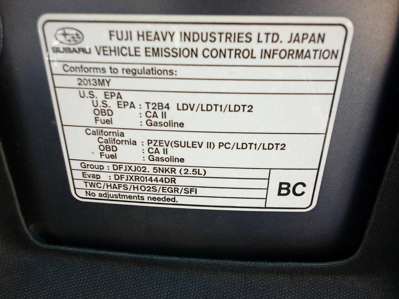 Subaru Outback 2.5i 2013