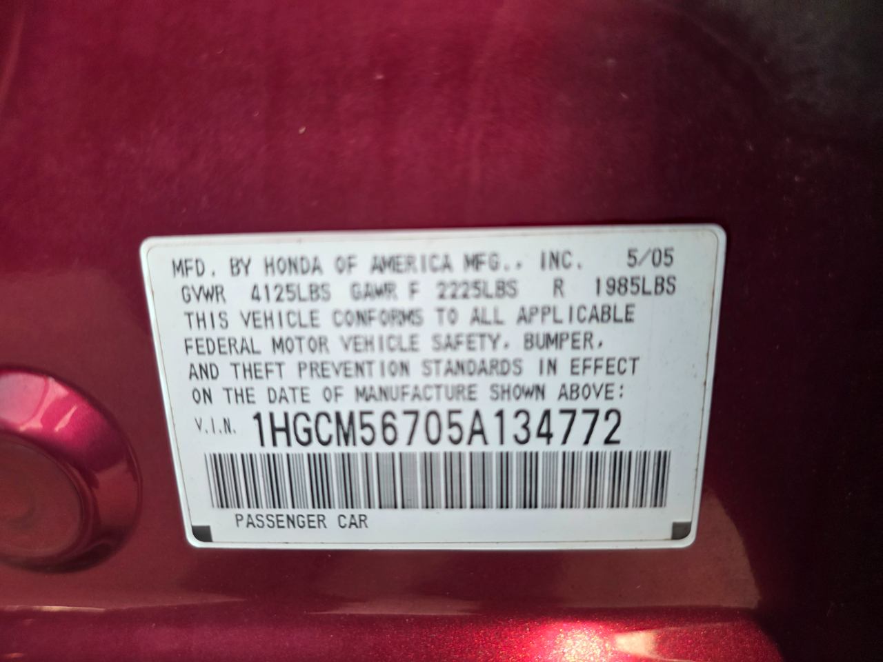 Honda Accord EX Sedan AT 2005