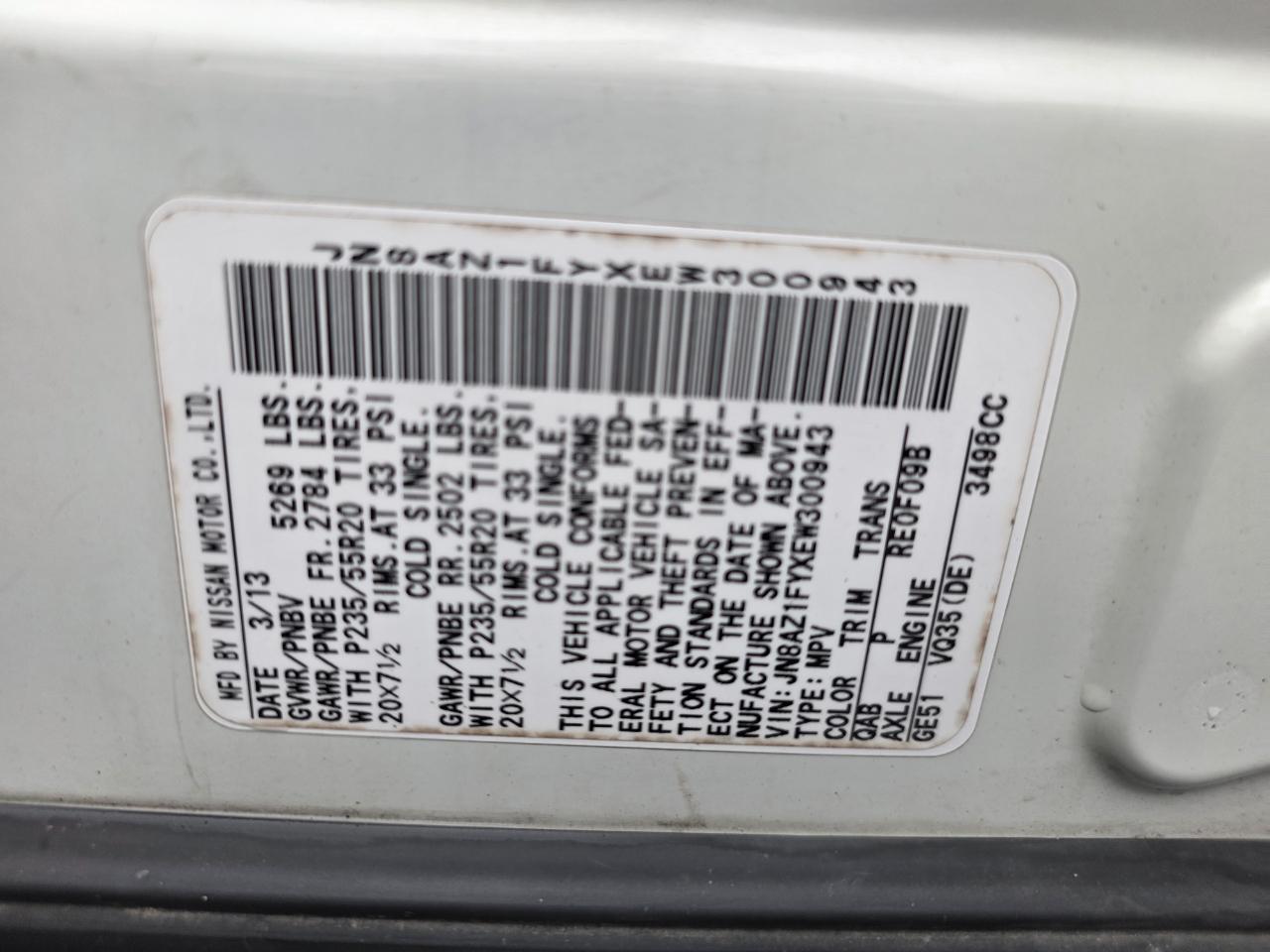 Nissan Murano CrossCabriolet AWD 2014