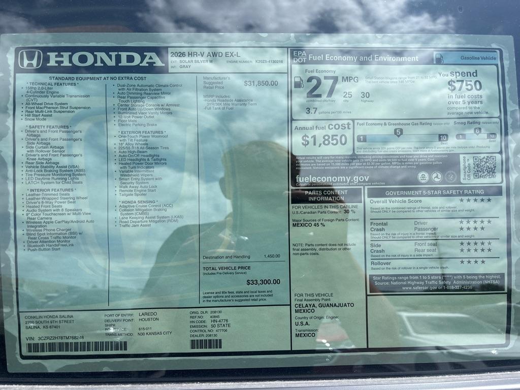 Honda HR-V EX-L AWD CVT 2026