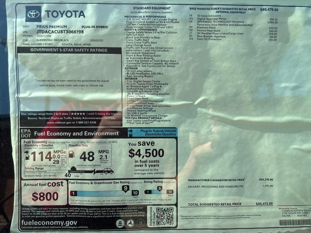 Toyota Prius Plug-In Hybrid XSE Premium (Natl) 2026