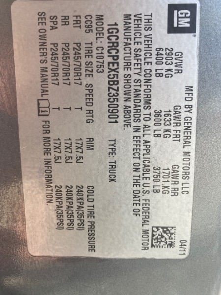 Chevrolet Silverado 1500 Work Truck Ext. Cab 2WD 2011