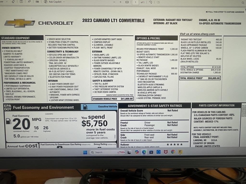 Chevrolet Camaro  2023