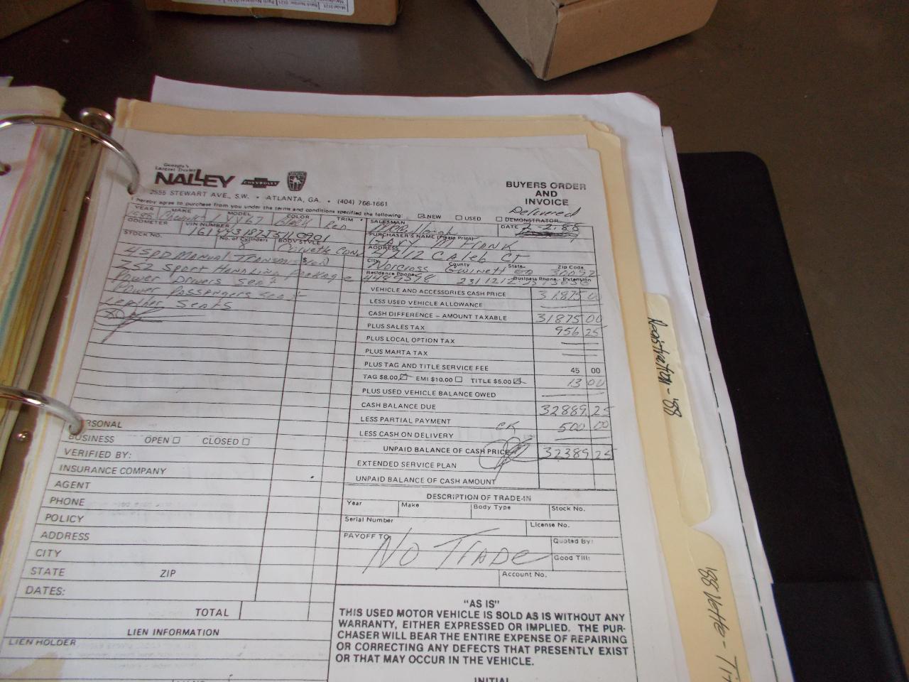 Chevrolet Corvette Convertible 1988