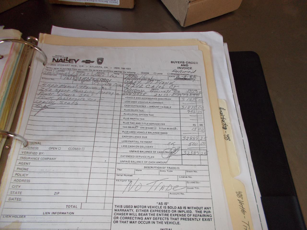 Chevrolet Corvette Stingray Convertible  1988