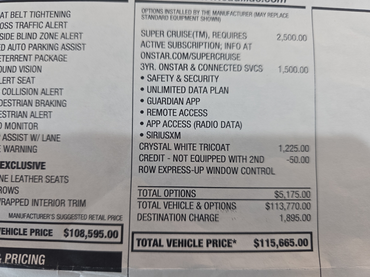 Cadillac Escalade 4WD 4dr Sport Platinum 2023