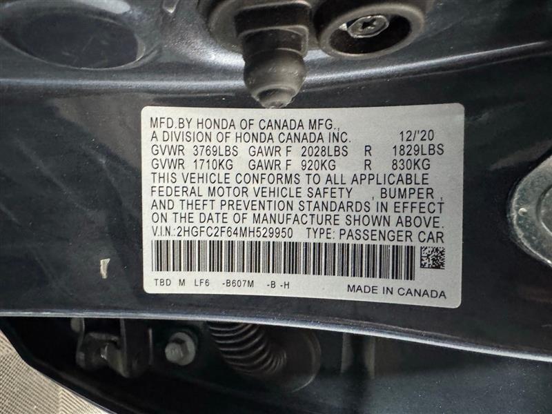 Honda Civic LX Honda Sensing Sedan CVT 2021