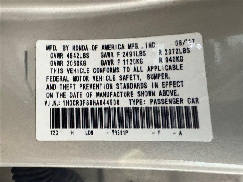 Honda Accord EX-L Sedan V6 6-Spd AT 2017