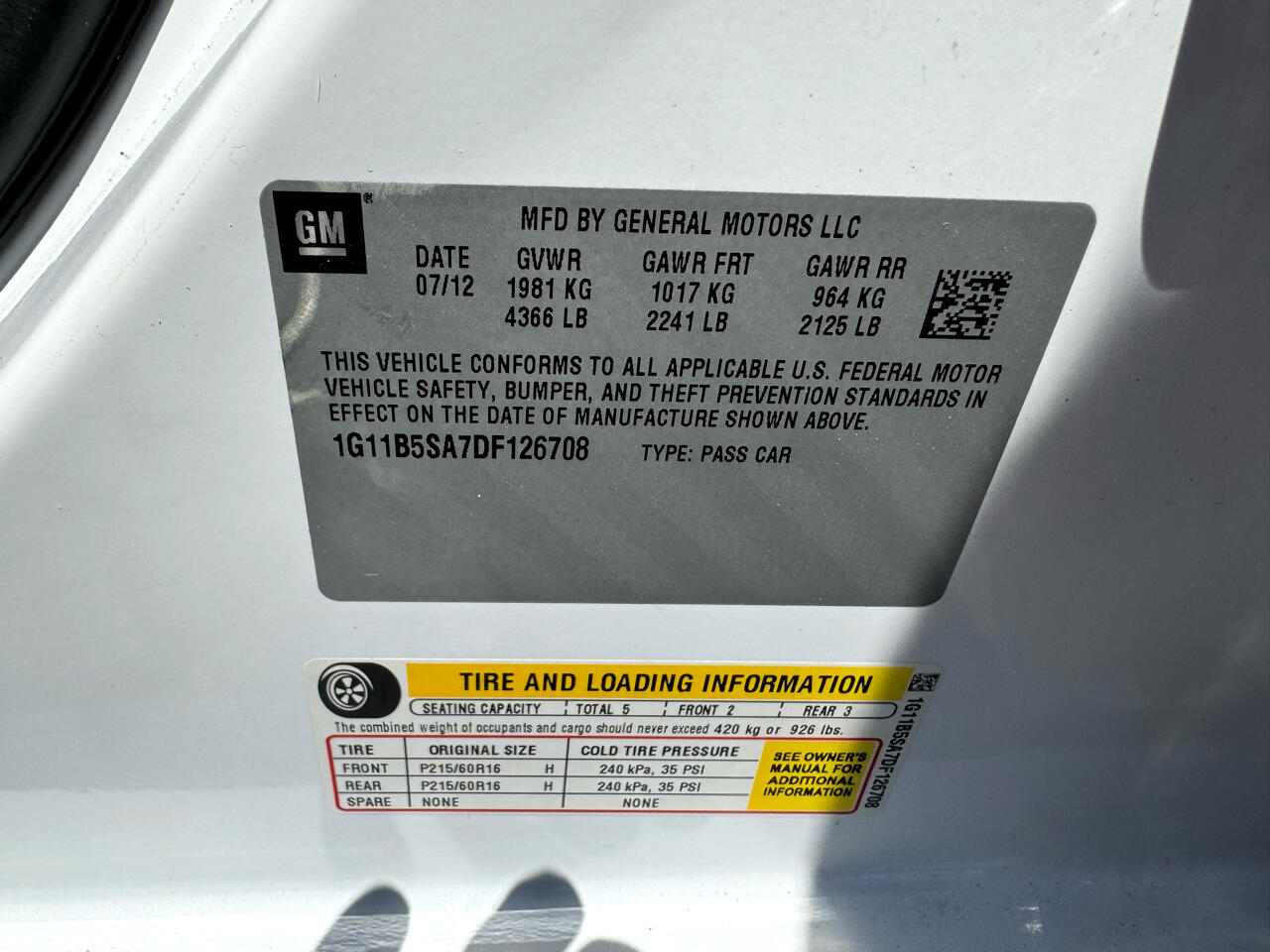 Chevrolet Malibu 4dr Sdn LS w/1LS 2013 Chevrolet Malibu 4dr Sdn LS w/1LS 2013