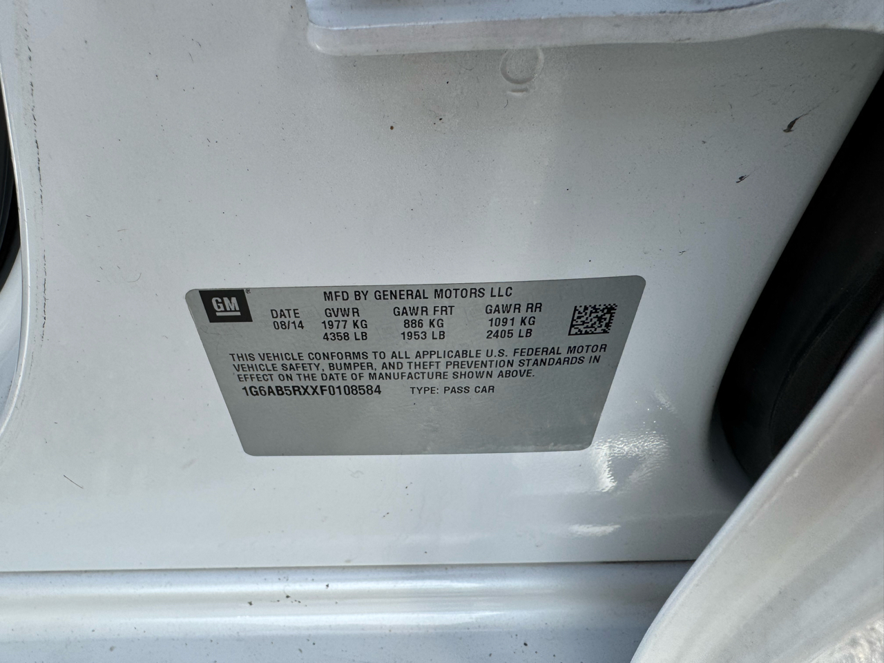 Cadillac ATS Sedan 4dr Sdn 2.0L Luxury RWD 2015