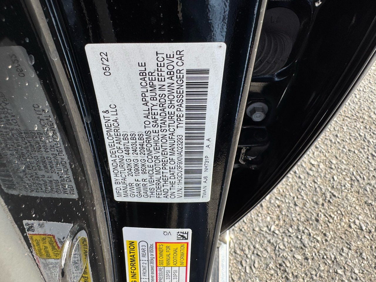 Honda Accord Hybrid Touring Sedan 2022