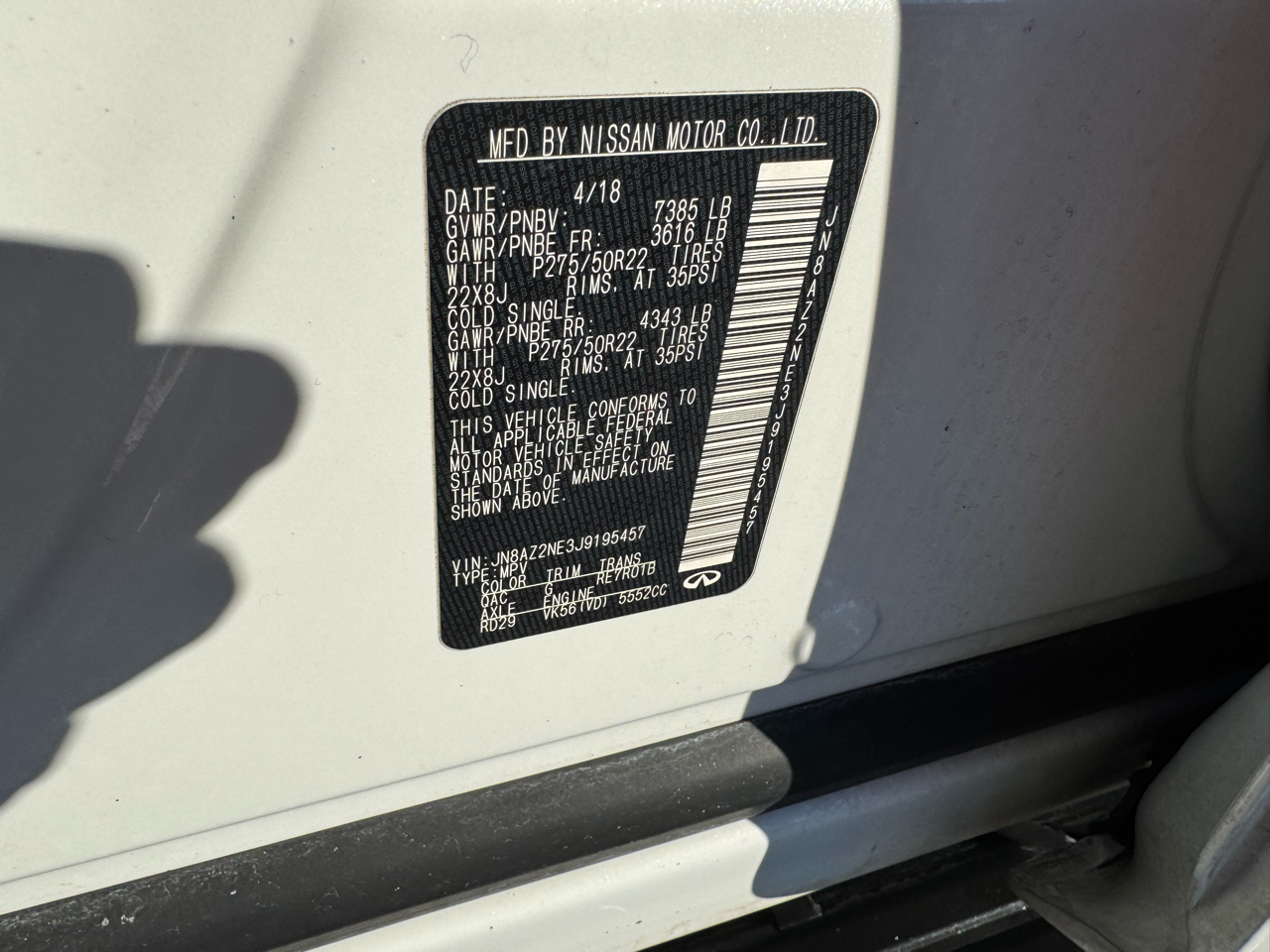 Infiniti QX80 AWD 2018