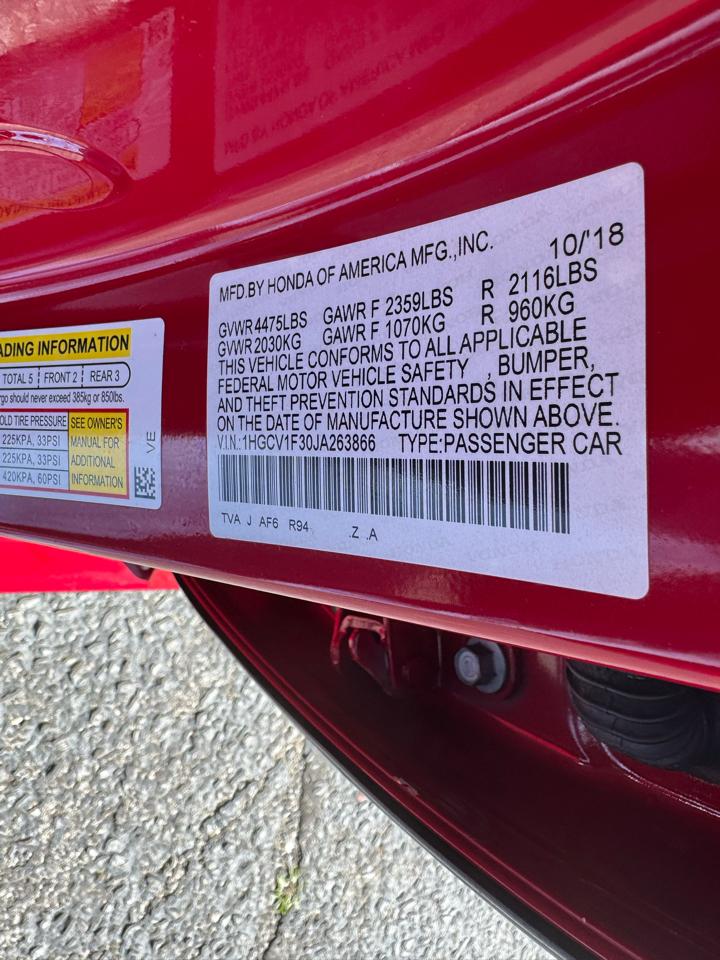 Honda Accord Sedan Sport 1.5T CVT 2018