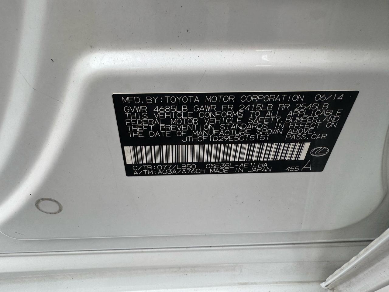 Lexus IS 250 4dr Sport Sdn Auto AWD 2014