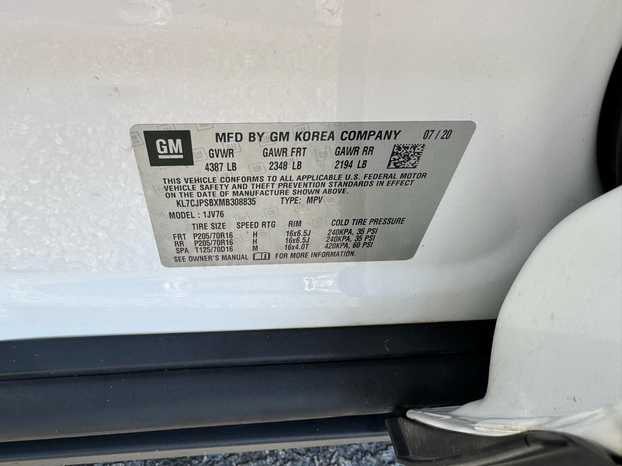 Chevrolet Trax AWD 4dr LT 2021