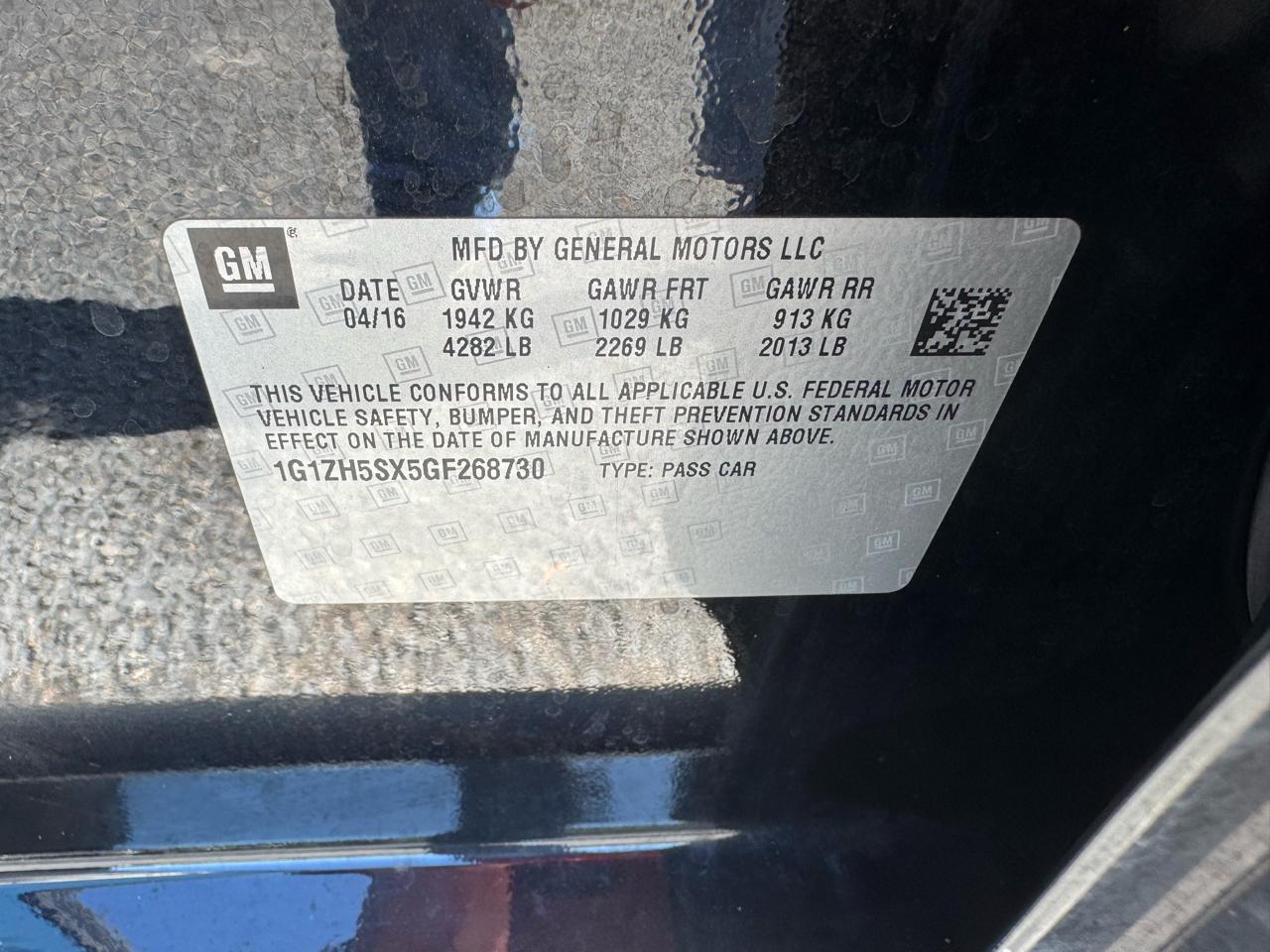 Chevrolet Malibu 4dr Sdn Premier w/2LZ 2016