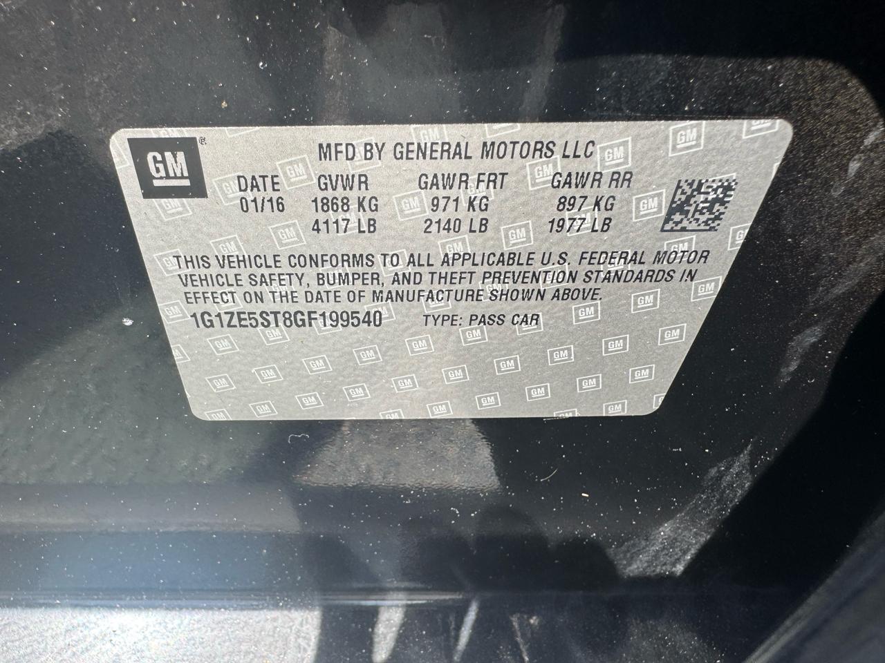 Chevrolet Malibu 4dr Sdn LT w/1LT 2016