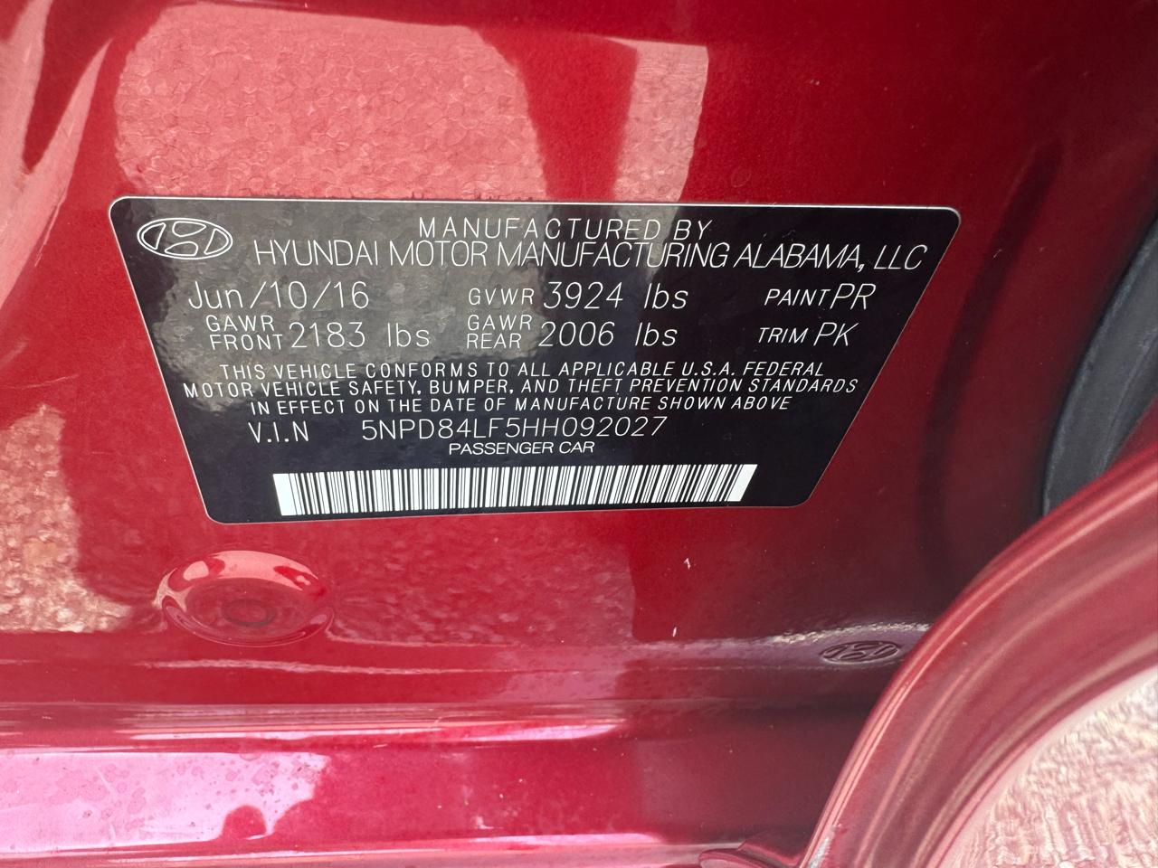 Hyundai Elantra Limited 2.0L Auto (Alabama) *Ltd Avail* 2017