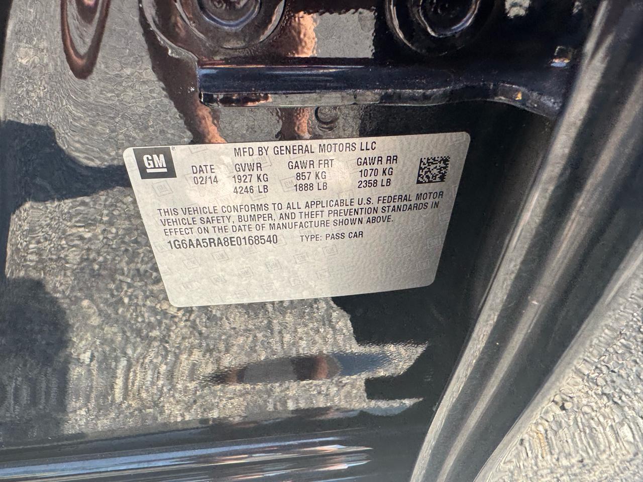Cadillac ATS 4dr Sdn 2.5L Standard RWD 2014