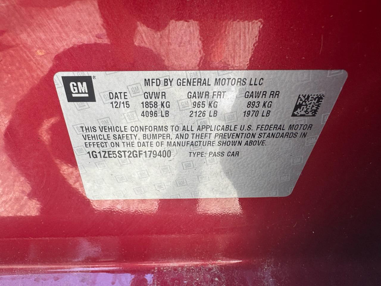 Chevrolet Malibu 4dr Sdn LT w/1LT 2016