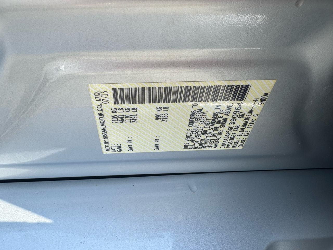 Nissan Maxima 4dr Sdn 3.5 Platinum 2016