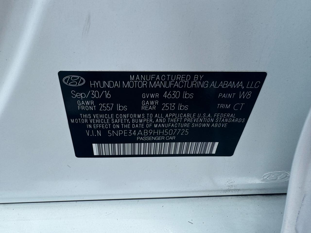 Hyundai Sonata Sport 2.0T w/Black 2017