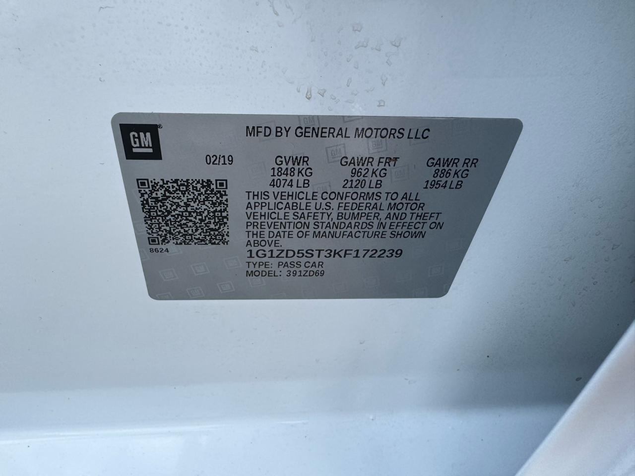 Chevrolet Malibu 4dr Sdn LT w/1LT 2019