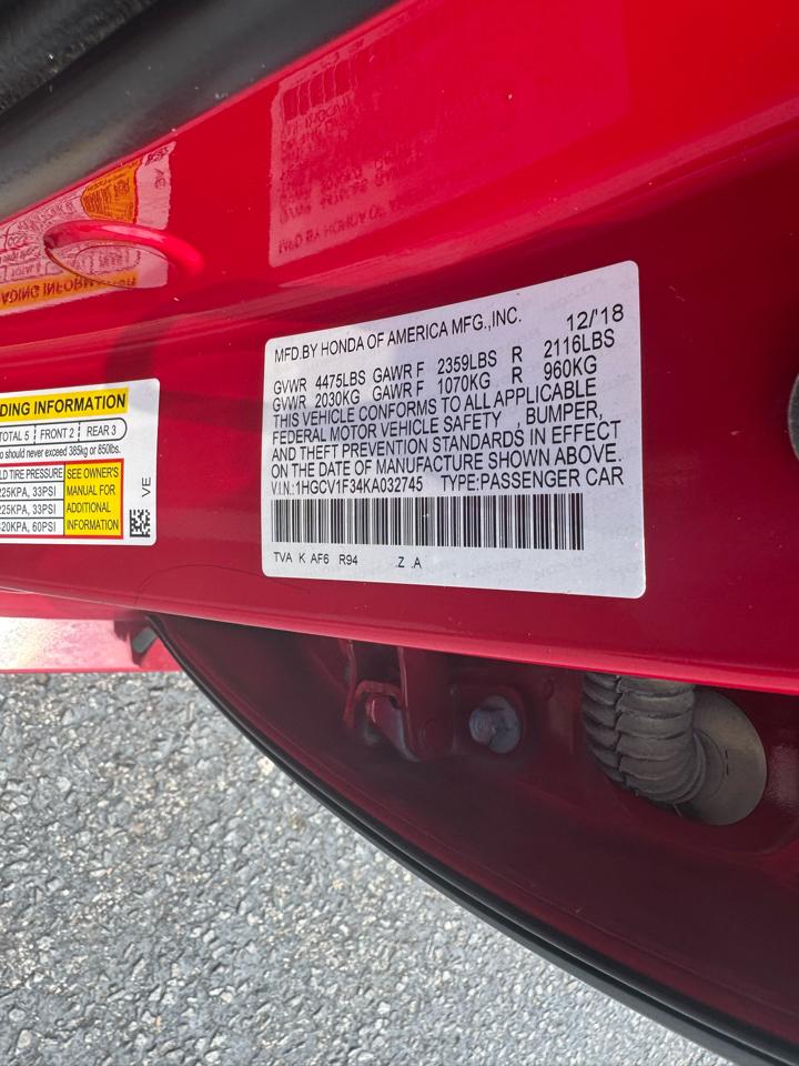 Honda Accord Sedan Sport 1.5T CVT 2019